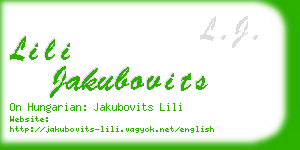 lili jakubovits business card
